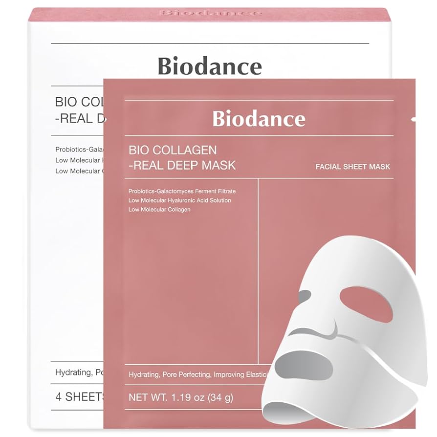 51299uVd3YL._UF894,1000_QL80_ ماسک بایوکلاژن آبرسان و قابض منافذ و شفاف کننده پوست Biodance - Image 1